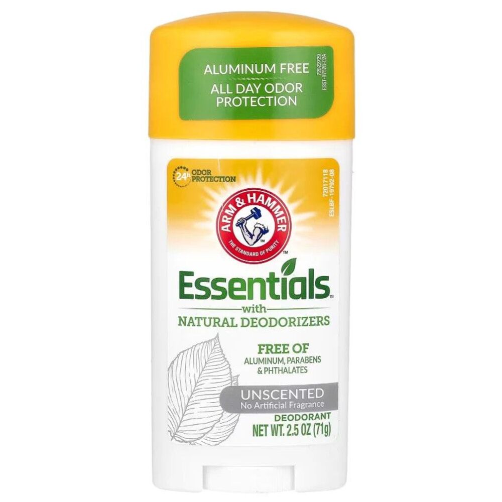 Arm & Hammer Essentials Natural Deodorant Unscented 2.5 oz Baking Soda